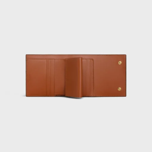 Small Trifold wallet in Triomphe Canvas and Lambskin