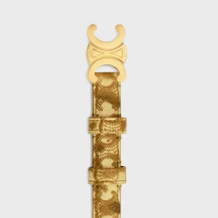 Small Triomphe Belt in TRIOMPHE CANVAS WITH LEOPARD PRINT