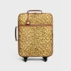 Small trolley in triomphe canvas with leopard print and calfskin