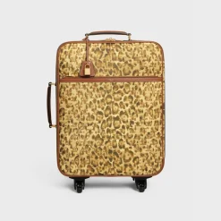 Small trolley in triomphe canvas with leopard print and calfskin