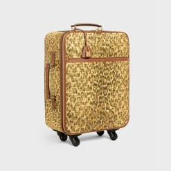 Small trolley in triomphe canvas with leopard print and calfskin