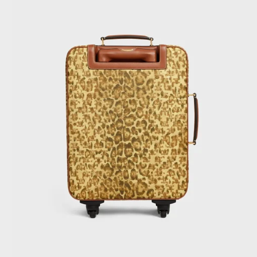 Small trolley in triomphe canvas with leopard print and calfskin