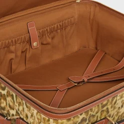 Small trolley in triomphe canvas with leopard print and calfskin