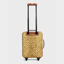Small trolley in triomphe canvas with leopard print and calfskin
