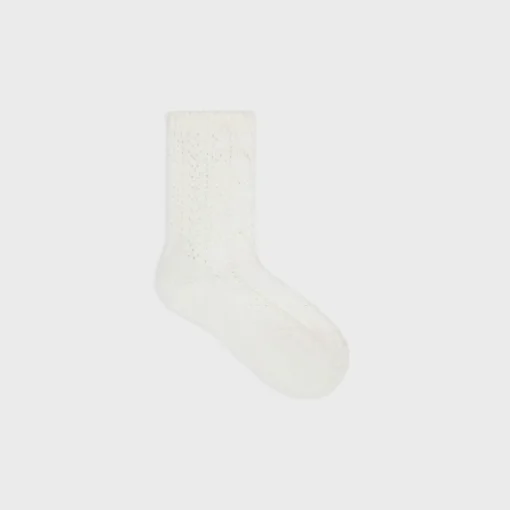 socks in cotton pointelle