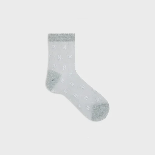 socks in monogram lurex