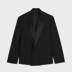 spencer boxy tux jacket in grain de poudre