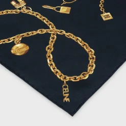 SQUARE IN CHAIN TASSELS SILK TWILL