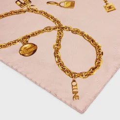 SQUARE IN CHAIN TASSELS SILK TWILL