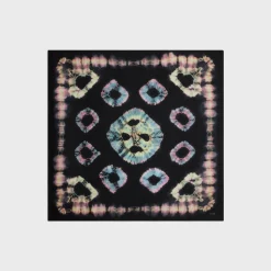 square in tie-dye habotai silk