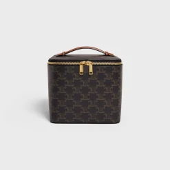 SQUARE VANITY CASE IN TRIOMPHE CANVAS AND CALFSKIN