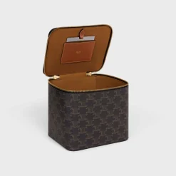 SQUARE VANITY CASE IN TRIOMPHE CANVAS AND CALFSKIN