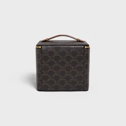 SQUARE VANITY CASE IN TRIOMPHE CANVAS AND CALFSKIN