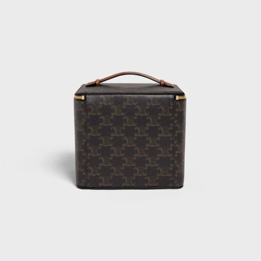 SQUARE VANITY CASE IN TRIOMPHE CANVAS AND CALFSKIN