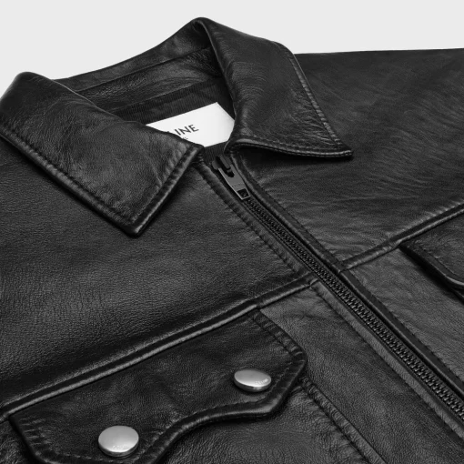 straight blouson jacket in soft lambskin
