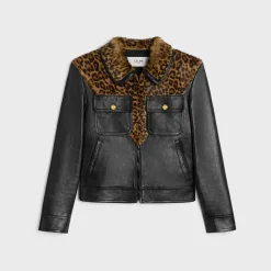 Straight fit blouson jacket in soft lambskin