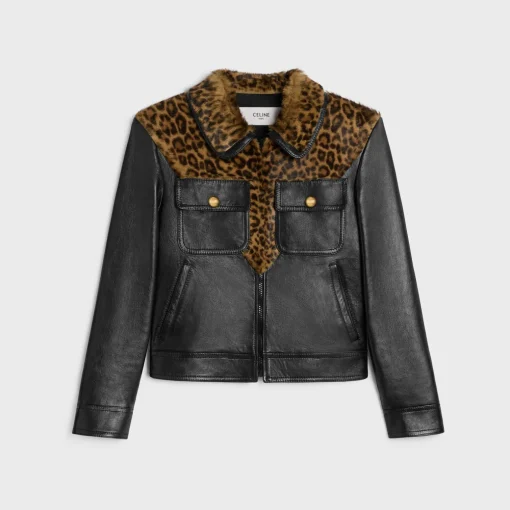 Straight fit blouson jacket in soft lambskin