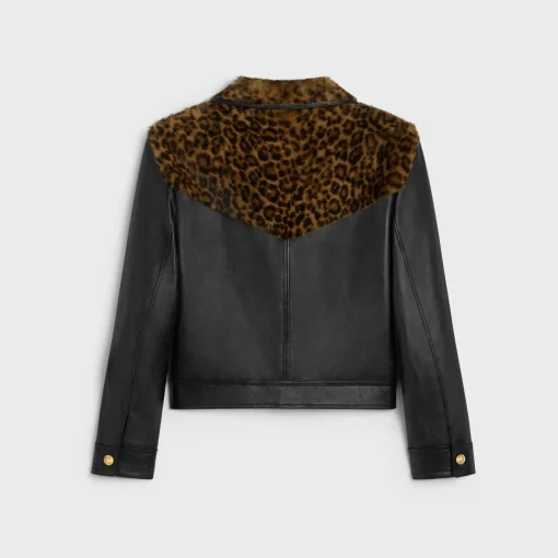 Straight fit blouson jacket in soft lambskin