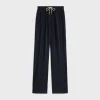 straight jogging pants in cashmere flannel
