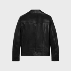 straight-cut blouson jacket in waxed lambskin