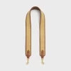 STRAP in raffia effect textile and calfskin with GOLD FINISHING