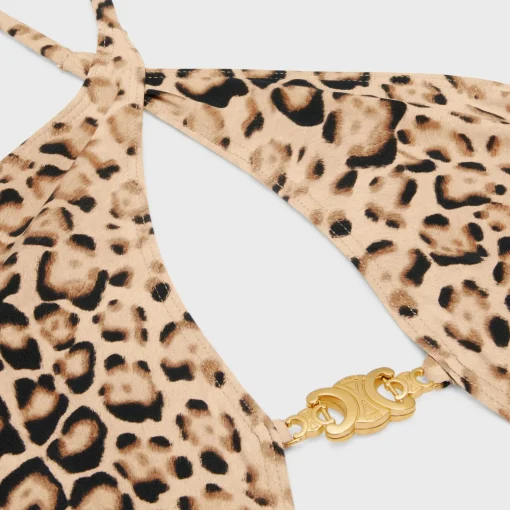 swimsuit in leopard print matte jersey