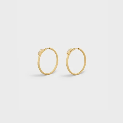 Systeme Large Hoops in Yellow Gold and Diamonds