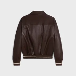 teddy jacket with shirt collar in soft lambskin
