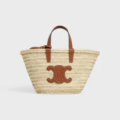 TEEN CELINE CLASSIC PANIER in Palm leaves and Calfskin