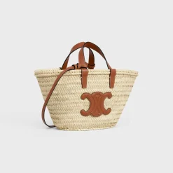 TEEN CELINE CLASSIC PANIER in Palm leaves and Calfskin