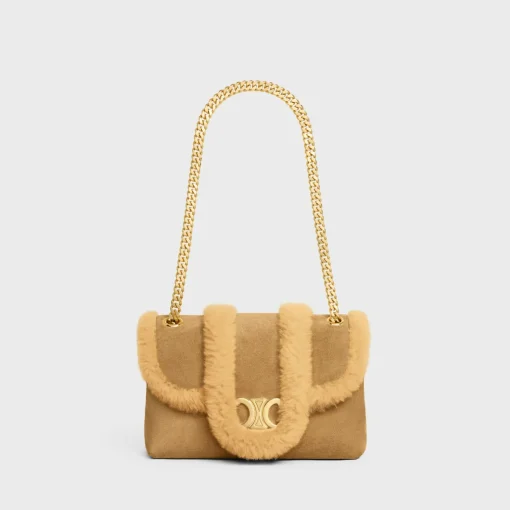 TEEN CELINE VICTOIRE BAG in SUEDE CALFSKIN AND SHEARLING