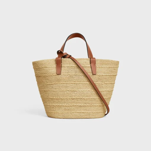 TEEN SUPPLE CELINE CLASSIC PANIER in Raffia and calfskin