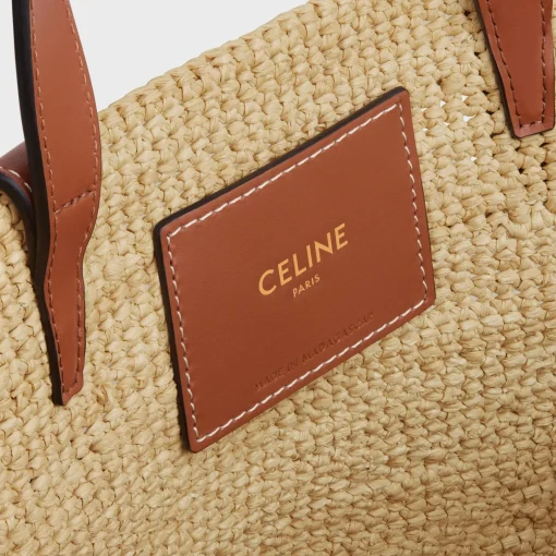 TEEN SUPPLE CELINE CLASSIC PANIER in Raffia and calfskin