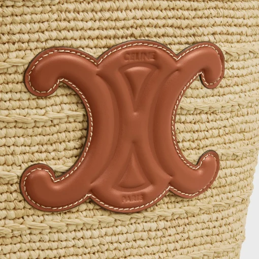 TEEN SUPPLE CELINE CLASSIC PANIER in Raffia and calfskin