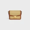 TEEN TRIOMPHE BAG in RAFFIA EFFECT TEXTILE and calfskin