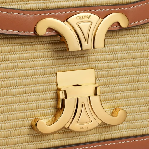 TEEN TRIOMPHE BAG in RAFFIA EFFECT TEXTILE and calfskin