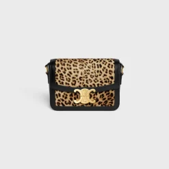 TEEN TRIOMPHE BAG in velvet with leopard print