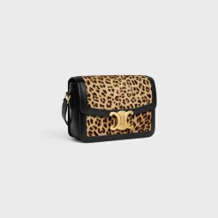 TEEN TRIOMPHE BAG in velvet with leopard print