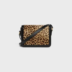 TEEN TRIOMPHE BAG in velvet with leopard print