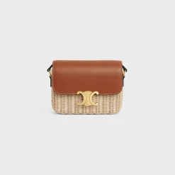 TEEN TRIOMPHE BAG in WICKER AND NATURAL CALFSKIN