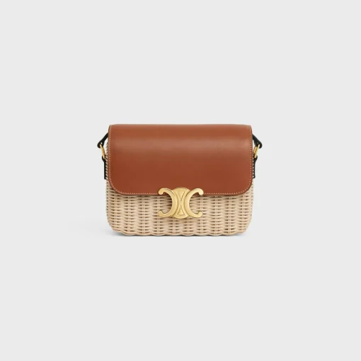 TEEN TRIOMPHE BAG in WICKER AND NATURAL CALFSKIN