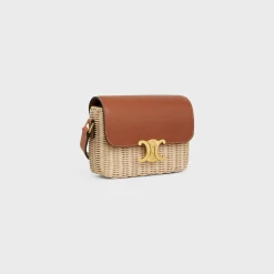 TEEN TRIOMPHE BAG in WICKER AND NATURAL CALFSKIN