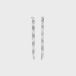 Tennis Cocktail Earrings in White Gold and Diamonds