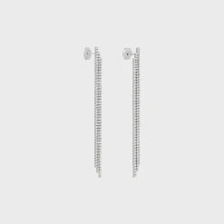 Tennis Cocktail Earrings in White Gold and Diamonds