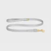 Thin dog leash in laminated calfskin with Triomphe embossed