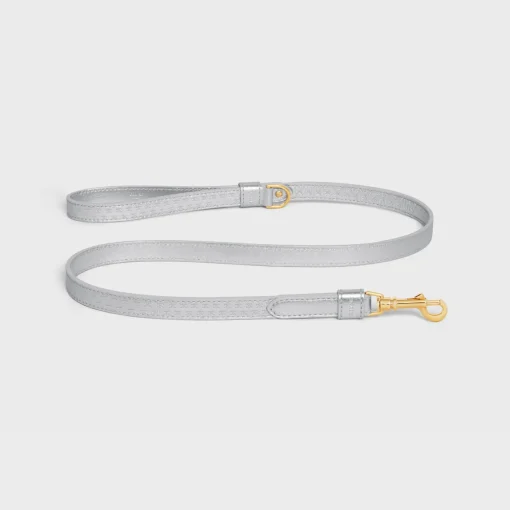 Thin dog leash in laminated calfskin with Triomphe embossed