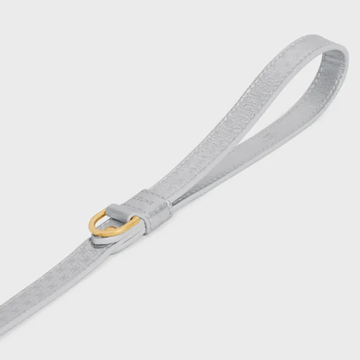 Thin dog leash in laminated calfskin with Triomphe embossed