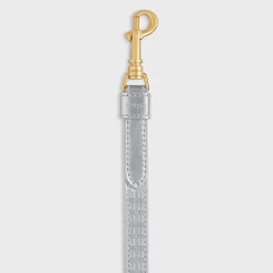 Thin dog leash in laminated calfskin with Triomphe embossed