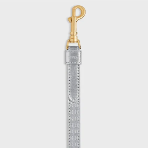 Thin dog leash in laminated calfskin with Triomphe embossed