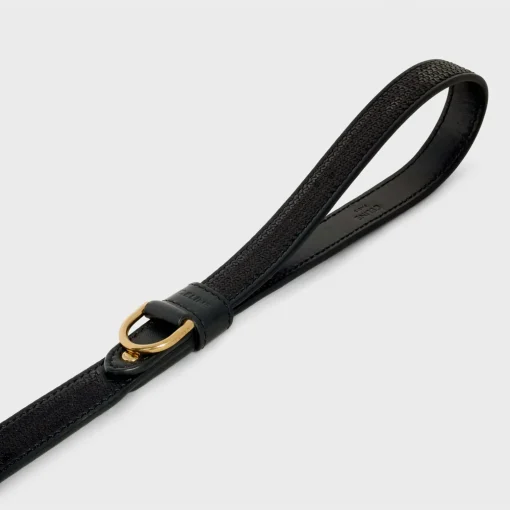 Thin Dog Leash in Sequins and Calfskin